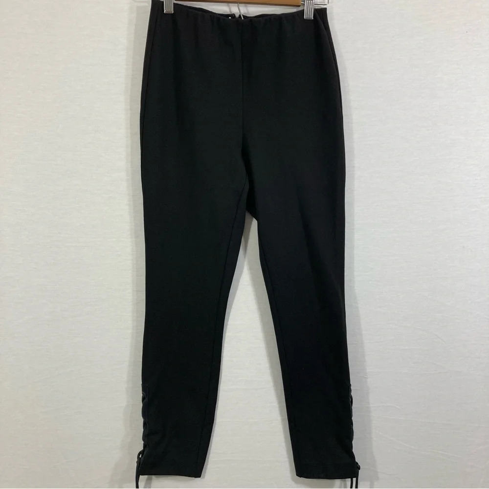 Rag & Bone Black Soft Stretch Lace Up Detail Pants size 2